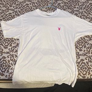Pink and white playboy shirt